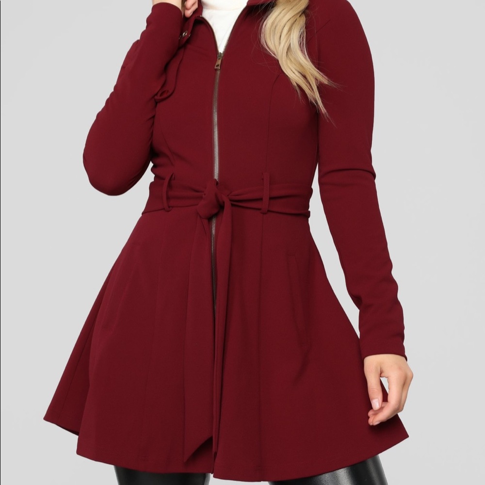 Feeling Fancy Collar Jacket - Burgundy